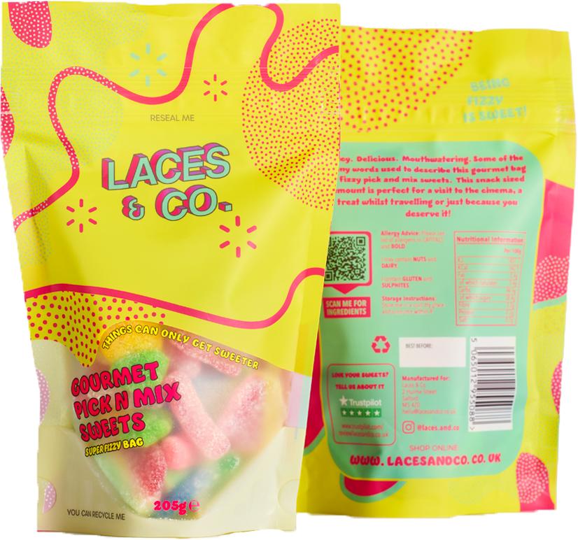 Sunshine Raspberry Laces BUBS Raspberry And Liquorice Foam Skulls Bag (Ve) – Laces & Co
