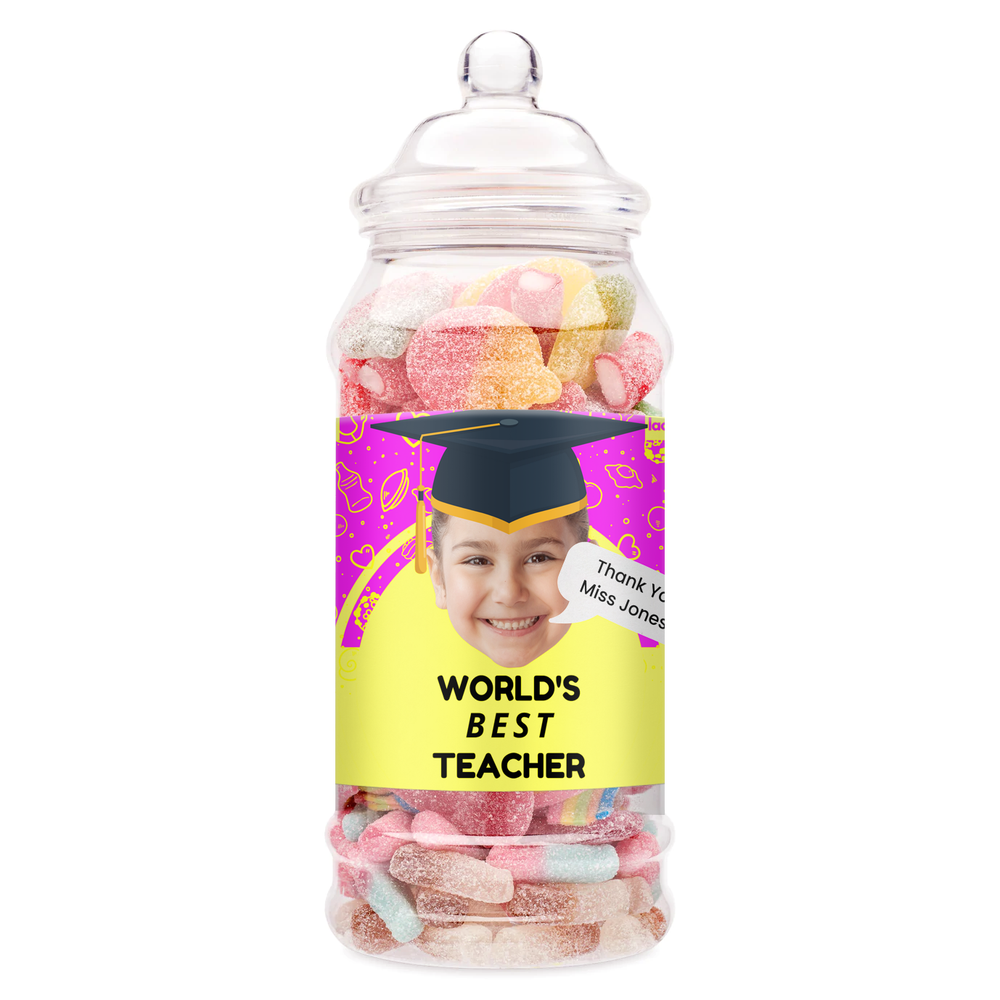 Best Teacher Sweets Face Jar